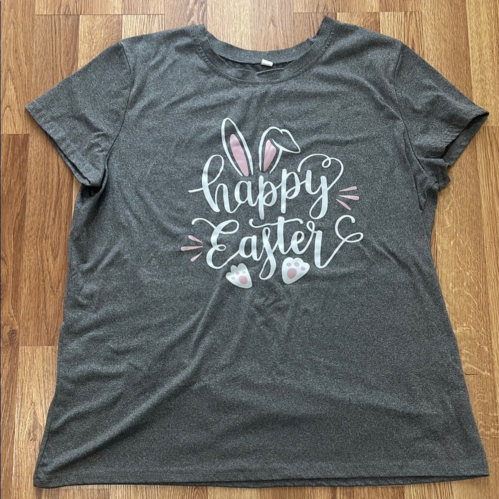 Gray Happy Easter T-Shirt